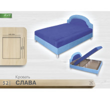 Кровать Слава (1.4 , пр. бл. , никелир. ножка)