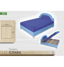 Кровать Слава (1.4 , пр. бл. , никелир. ножка)