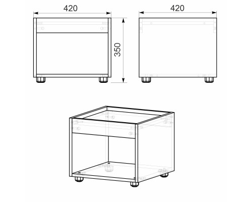 Стол журнальный-1 МГ-6