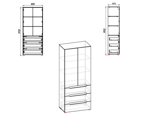 Шкаф-22 МДФ МС СТИЛЬ