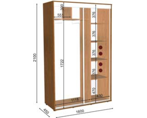 ШКАФ-КУПЕ ШК-03/2100 120Х45Х210