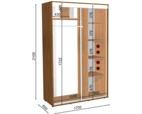 ШКАФ-КУПЕ ШК-9/2100 180Х60Х210