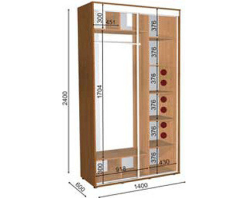 ШКАФ-КУПЕ ШК-6/2400 150Х60Х240