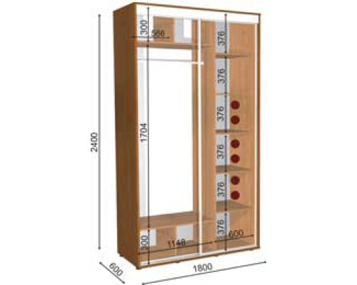ШКАФ-КУПЕ ШК-8/2400 170Х60Х240